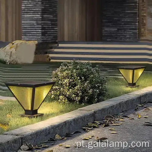 Luzes de coluna solar ao ar livre para pátios e passarelas